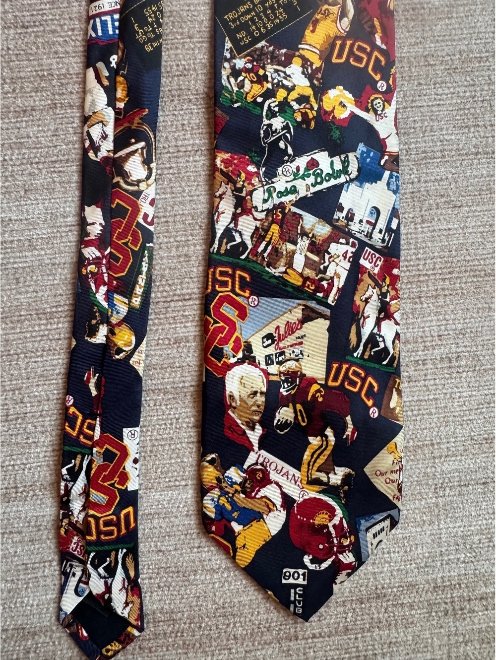 USC Trojans Vintage Themed Silk Neck Tie by Tom Bergin's